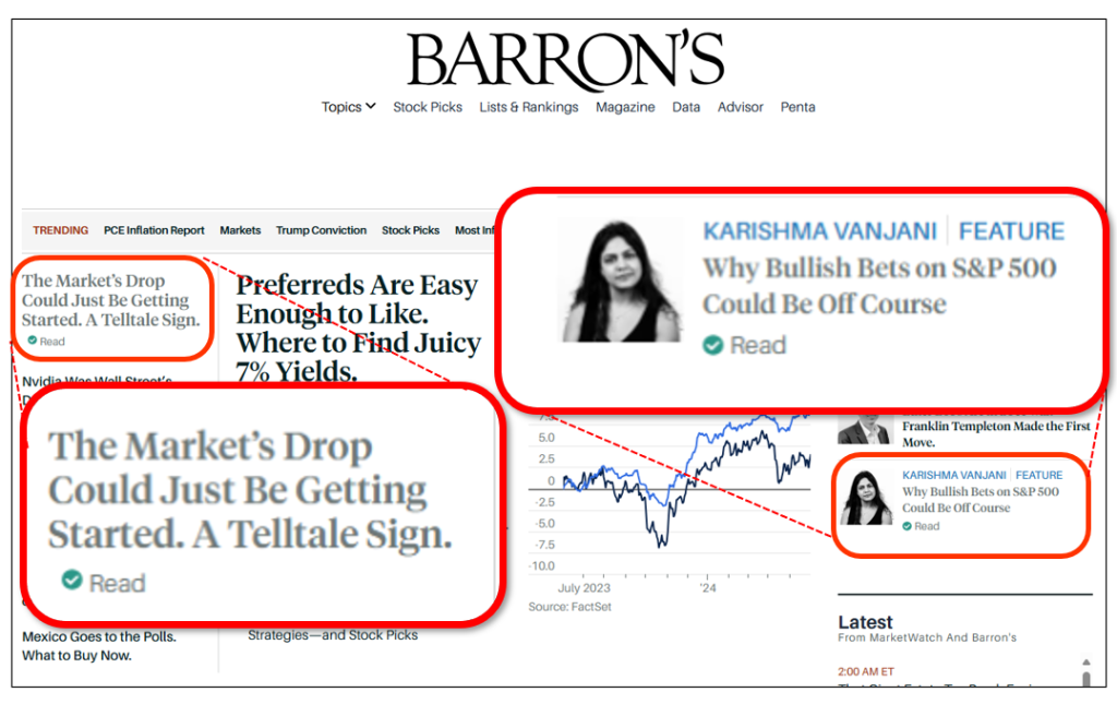 Important macro week ahead and generally bad news is good news = markets prefer softer economic readings.  But overall outlook for June positive