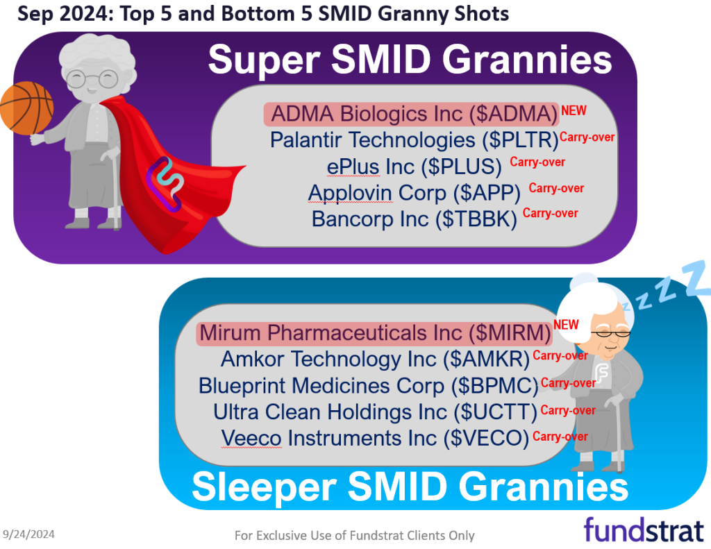 September Top Stock Ideas and Super SMID Granny Technicals. 3 facts drive bigger picture into YE = stay on target.