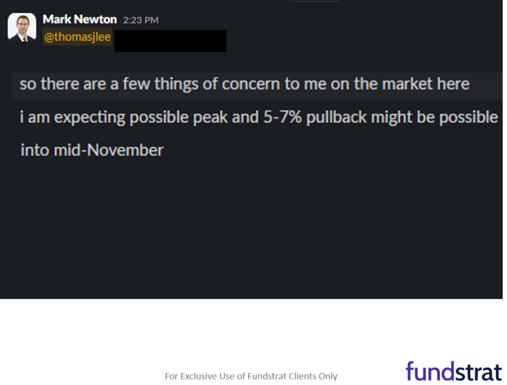 3Q24 EPS season: inflation falls by half, yet real revs growth accelerates.  3 reasons this is positive.  Newton warns market technicals less attractive in November.