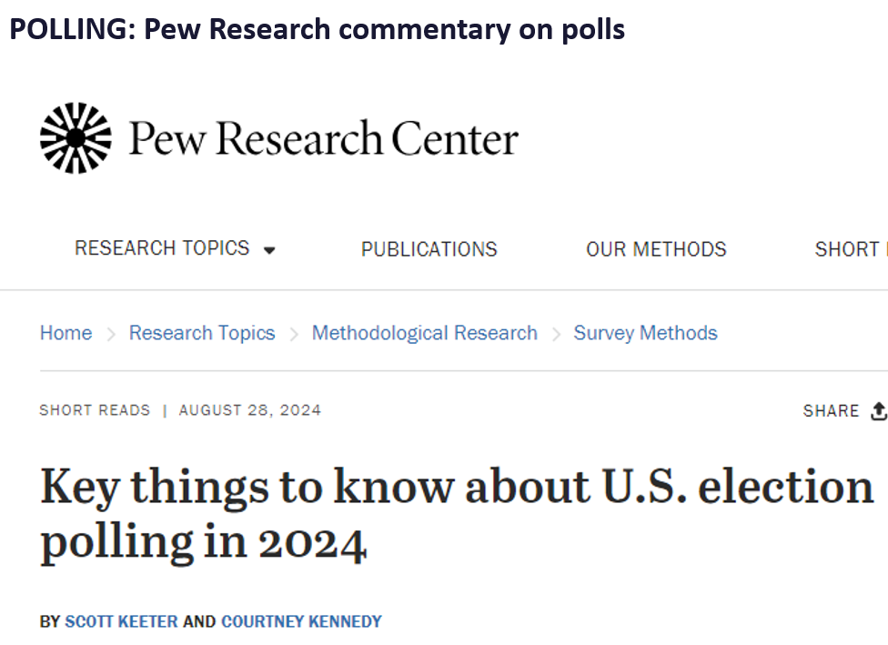 Over weekend, Prez. polls and betting markets tightened, making this election even more of a coin toss. Equity markets likely bottom on peak uncertainty which could be earlier than many realize.