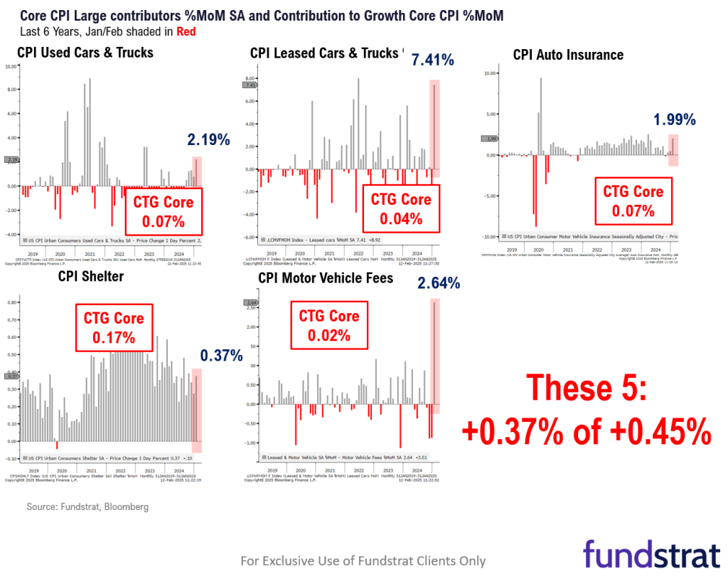 Despite hot Jan CPI, equity markets barely decline.  5 reasons we believe explains this mild reaction