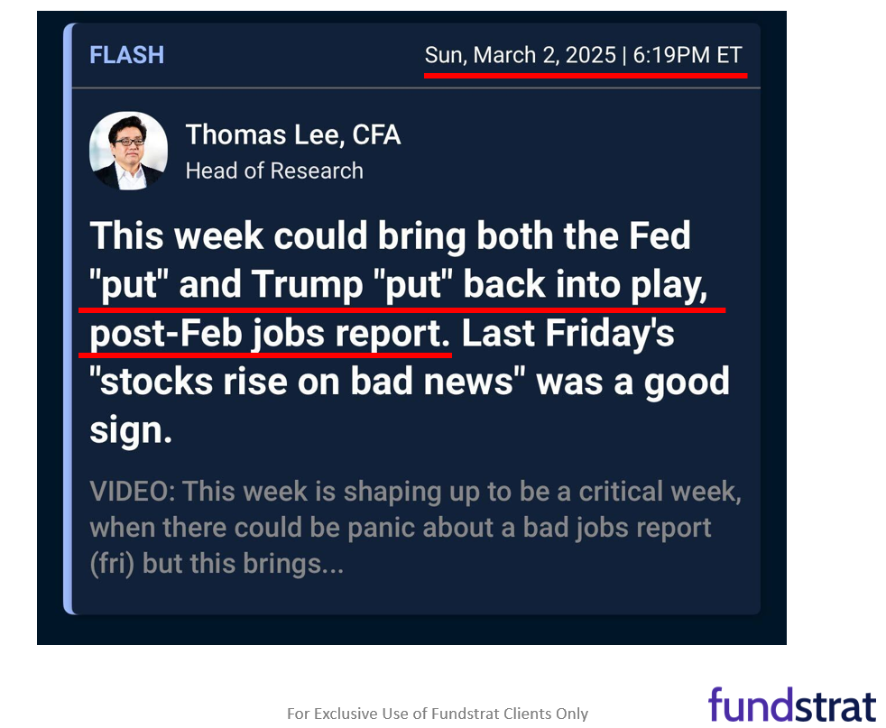 Last Friday was important as it showed economy facing less of a growth scare while we saw incrementally positive glimmers of both the Trump put and Fed put